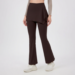 Women Detachable Wrap Skirt <b>Flare</b> Yoga <b>Leggings</b> High Waist Butt Lifting 2 In 1 Stretch Pants Pilates Gym Workout Casual Trousers - Product Image 1