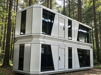 Maison capsule insonorisée et isolée thermiquement à double étage, maison de vacances préfabriquée à 2 étages, option solaire