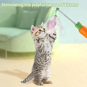 Carrot Charging Model Laser Cat Teaser 5 Patterns Purple Light Cat Laser Toys Retractable Tease the Cat Stick - Product Image 6