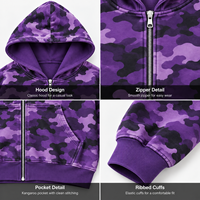 Fabricants de vêtements OEM, sweat à capuche personnalisé pour homme, imprimé camouflage intégral, sweat à capuche zippé, camouflage, sweat à capuche surdimensionné