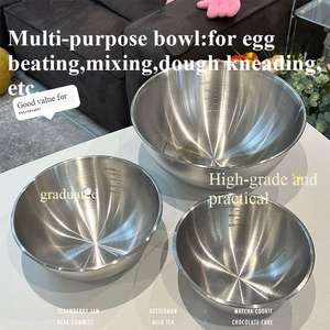 อุปกรณ์ทำขนมสแตนเลสเกาหลีหลายขนาดจากโรงงานโดยตรง พร้อมชามผสมแบบมีขีดบอกปริมาตร - Product Image 2