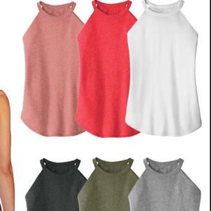 Débardeur à bascule personnalisé pour femmes Chemises d'été en coton filé pour adultes pour femmes - Product Image 1