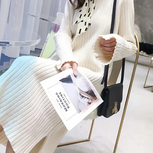 <span class=keywords><strong>Robe</strong></span> longue tricotée ample automne hiver pull coréen <span class=keywords><strong>robe</strong></span> élégante en bas - Product Image 3