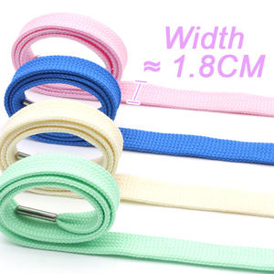 WEGOODZF Lacets de chaussures de sport plats et épais de 1.8 cm de large avec embouts en métal argenté et colorés pour baskets - Product Image 4