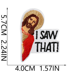 Patch Ricamato 'I Saw That' con Slogan 'I Love Jesus', Divertente e Umoristico, Termoadesivo per Cappelli - Product Image 4