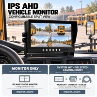 Sistem Tampilan Kamera Kendaraan IPS AHD 7 9 10 Inch Empat Kanal untuk Bus Sekolah, Truk, Van, Dapat Dikonfigurasi Layar Terpisah 12V 24V