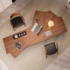 Mostrador de recepción en forma de Z de madera maciza YKM275, muebles de oficina duraderos para reuniones de director ejecutivo y negociaciones. - Product Image 2