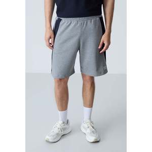 Pantalones cortos básicos para hombre de algodón gris melange, gruesos, suaves, con textura y ajuste estándar - 81280 - Gb melange - Product Image 3