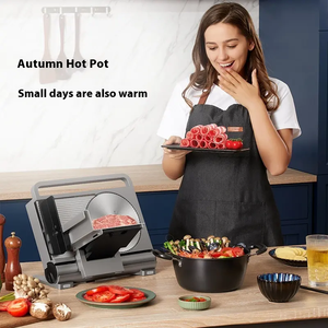 Vente chaude Puissant Coupe Rapide Hot Pot Alimentaire Bacon <span class=keywords><strong>Jambon</strong></span> Viande Congelée Trancheuse Trancheuse À Viande Trancheuse À Viande Pliable - Product Image 6