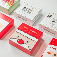 Prix de gros de l'industrie Boîte en papier cadeau rigide Emballage texturé d'ornements de Noël pour aliments Type de dossier de stratification mate