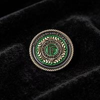 Pièce de monnaie émaillée vintage des Forces de Défense d'Irlande, badge circulaire en bronze antique, design de lettres en relief, souvenir