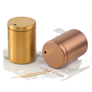 Boîte à cure-dents en acier inoxydable de haute qualité, cylindre doré, distributeur et support en métal pour hôtels, qualité supérieure - Product Image 1