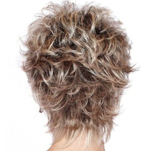 Peluca Personalizable de Pelo Corto para <span class=keywords><strong>Mujer</strong></span>, Estilo Europeo Americano, Color Mixto, Fibra Resistente al Calor, Hecha a Máquina, de <span class=keywords><strong>AliExpress</strong></span> - Product Image 4