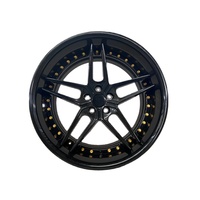 Jantes en alliage d'aluminium forgé 6061 T6 Hyper Black Gold Bolts Multi Spoke, pressées 12000T, certifiées TUV JWL VIA, 18-24 pouces, personnalisées, neuves, Geruida
