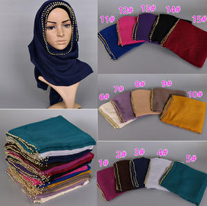 Pañuelo Hijab Musulmán de Viscosa Árabe Liso al por Mayor para Mujer con Piedras - Product Image 6