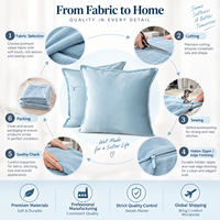 Housse de coussin carrée à passepoil en tissu uni, plusieurs tailles disponibles