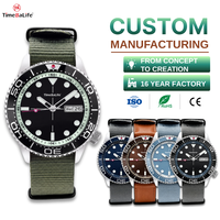 Montre mécanique de plongée pour homme avec bracelet en nylon personnalisé OEM ODM, résistance à l'eau 20 ATM, mouvement Miyota 8205, lunette de plongée en céramique