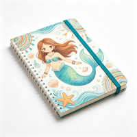 Carnet à spirale personnalisé 200 pages A5 pour la prise de notes quotidiennes, style sirène, cahier d'exercices premium pour étudiants