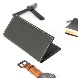 Custom Leather Black Card <b>Holder</b> Fold Closure Unisex - Product Image 2