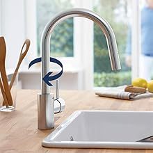 Robinet de <span class=keywords><strong>cuisine</strong></span> avec douchette extractible. 1,75 GPM, Supersteel (acier inoxydable) - Product Image 2