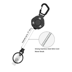 Câble métallique robuste à boucle facile à dégager, guidé par laser, en stock, avec enrouleur rétractable pour badge M, kit de camping extérieur, vente en gros - Product Image 2