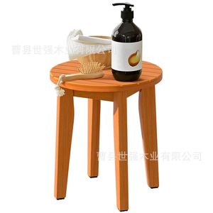 Tabouret de salle de bain en bois Shih-Chiang, marron, taille standard, tabouret de douche sur pied pour personnes âgées - Product Image 1