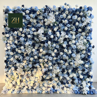 Panneau mural de fleurs artificielles pliables en soie jaune pour décoration intérieure et extérieure d'anniversaire