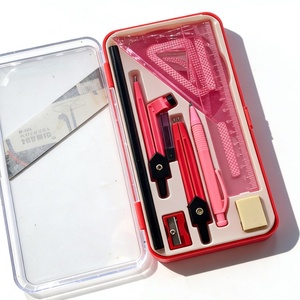 Juego de Compás Matemático de Diseño Único de 11 Piezas en Caja de Plástico con Regla, Lápiz, Borrador, Sacapuntas, Juego de Herramientas Matemáticas Estándar para Material Escolar - Product Image 6
