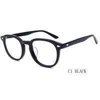Gafas de Sol Retro de Acetato Hechas a Mano de Diseño Clásico 2026, Monturas de Gafas Graduadas para Mujer y Hombre con Patrón Sólido