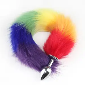 Deformable Replatable Fox Tail Butt Plug for Couples Flirting Cosplay Animal Fox Tail Ears Set No Vibrator Metal Anal Butt Plug