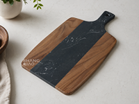 Planches à découper en gros en bois d'acacia et d'érable avec poignée pour gravure, idéales pour la cuisine, le fromage, les fruits et la viande