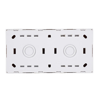 Interrupteur mural électrique en matériau PC standard européen CE 2 groupes 1 voie 250V 10A grand bouton-poussoir lisse blanc