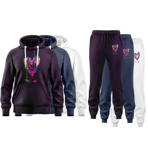 Healy High Quality Sublimation Hoodie Set Cotton 100% Polyester Sweatsuit Custom Design Sweatpants And Hoodie Set Sportswear Men