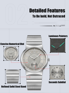 Récompensez les meilleures ventes de montres à quartz pour hommes, cadran simple de couleur bleue avec chiffres, montres-bracelets analogiques de luxe en acier étanches pour hommes - Product Image 6