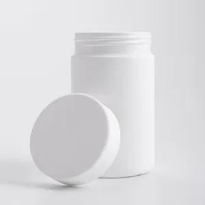 Custom Empty White HDPE Plastic Soft Touch Bottle 8oz 10oz 12oz 20oz 22oz 80oz Cylinder Plastic Powder Supplement Jar