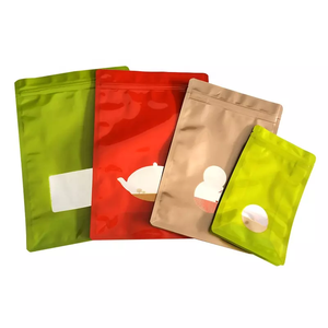 Foi de aluminio laminado <span class=keywords><strong>personalizado</strong></span>, cierre de cremallera de plástico transparente, resellable, bolsa de embalaje con ventana - Product Image 2