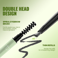OEM Pudaier Spot Vente en gros Brosse à sourcils en spirale à double tête Stylo à sourcils lisse et étanche