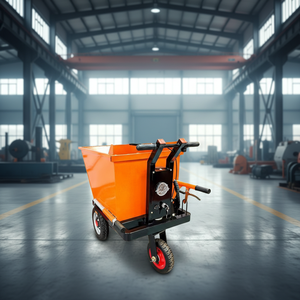 Chariot à roues électriques, mini-dumper, chariot à benne basculante à 3 roues, orange et noir, 100x70x90cm, utilisation en entrepôt - Product Image 2