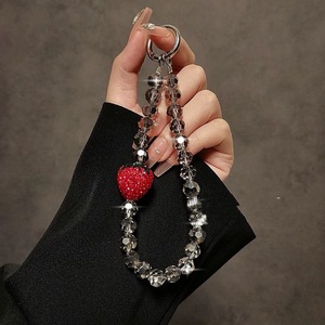 Porte-clés Papillon Avec Pendentif Cœur Perlé - Breloque Téléphone Élégante Pour Femmes - 2