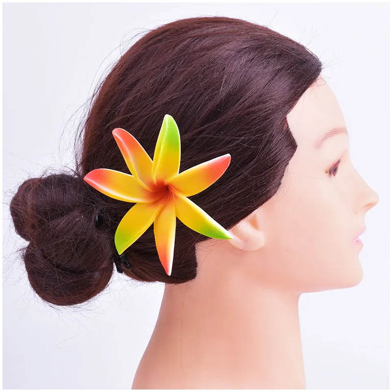 HIPIE EVA Foam Simulation Hawaiian Flower Frangipani Silk-printed Petal Tiare Hair Flowers Hawaiian Accessories