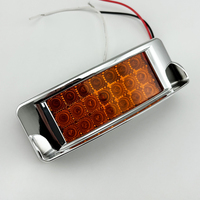 12V 24V 3 fils populaire Rectangulaire Chrome Remorque Marqueur LED Lampe Ambre Lumières