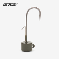 Têtes de jig Ned ROVORO Tackle 1/8oz-3/8oz 97% tungstène avec hameçon Mustad, revêtement PTFE, peinture verte citrouille cuite sur mesure pour la pêche au bar OEM