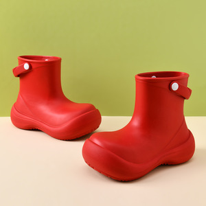 Bottes de pluie pour femmes, blanches, en EVA, à talon bas, semelle épaisse, imperméables, antidérapantes, pour l'extérieur - Product Image 4