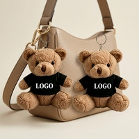 Mini-ours en peluche personnalisés pas chers avec logo, 11 cm, mignons, animaux en peluche pour décorer les sacs, ours en peluche avec t-shirt, jouet porte-clés