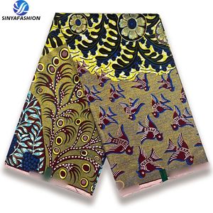 Tessuto in Cotone <span class=keywords><strong>100</strong></span>% con Stampa Wax Dorata e Bellissimi Ricami Nuovi per Cucire Abiti, Tende e Coperture per Ragazze e Ragazzi - Product Image 2