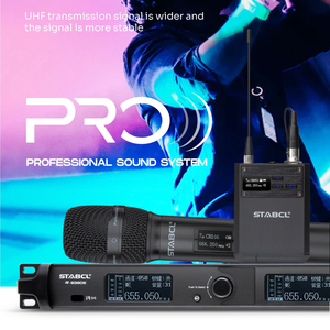 ST-9380S 2 Kênh <span class=keywords><strong>Uhf</strong></span> Đúng Đa dạng Không Dây Microphone Hệ Thống Lavalier Ve Áo Tai Tai nghe Mic Cho Nói Hội Nghị Phòng - Product Image 2