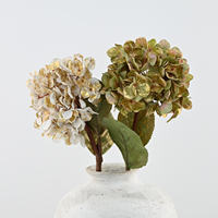 Bunga Hydrangea Sutra Buatan Mewah dan Elegan 52cm Besar Vintage untuk Dekorasi Pernikahan, Hortensia Berwarna Kemerahan untuk Acara Musim Gugur