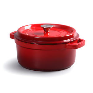 وعاء حساء غير لاصق مطلي بالمينا من الحديد الزهر ، فرن هولندي متعدد الأحجام بسعة كبيرة وبأذنين مزدوجة مع غطاء للمطبخ المنزلي - Product Image 3