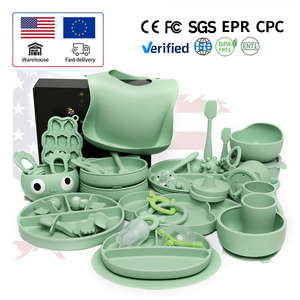 Juego de <span class=keywords><strong>Cubiertos</strong></span> de Lujo de Alta Calidad Diseño de Conejo con Flores Negras Set de Alimentación de Silicona para Bebé Vajilla Platos y Cucharas para Bebé Sets de Regalo - Product Image 1