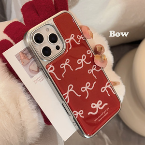 <span class=keywords><strong>Coque</strong></span> de téléphone en TPU souple rétro <span class=keywords><strong>bordeaux</strong></span> pour iPhone 16, pour Apple 13, nœud rouge, 14, électroplaqué, colle, poignée de téléphone pour mobile, 13, nœud rouge - Product Image 4
